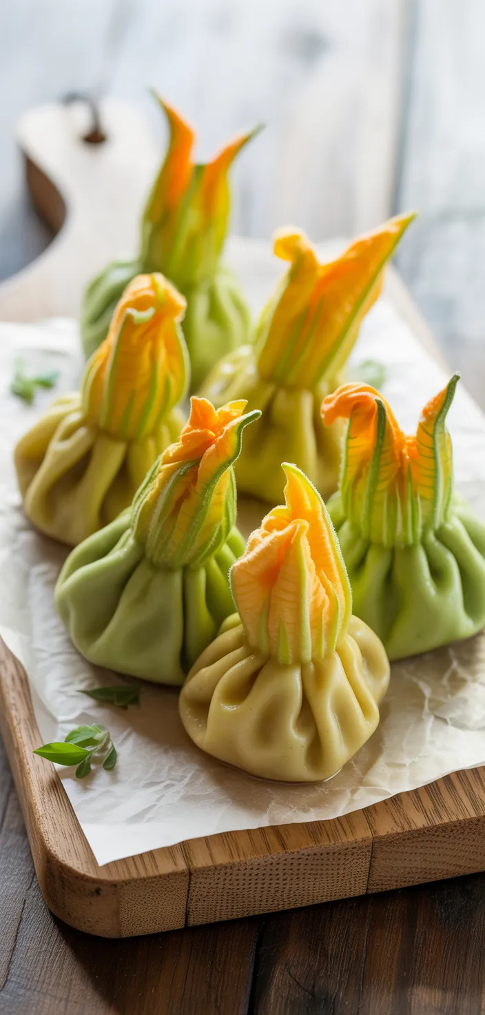 Squash Blossom and Zucchini Dim Sum