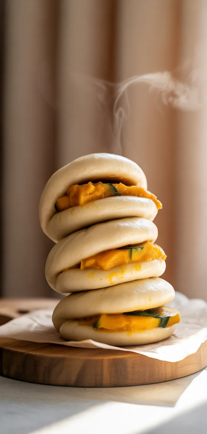 Steamed Kabocha Bao Buns