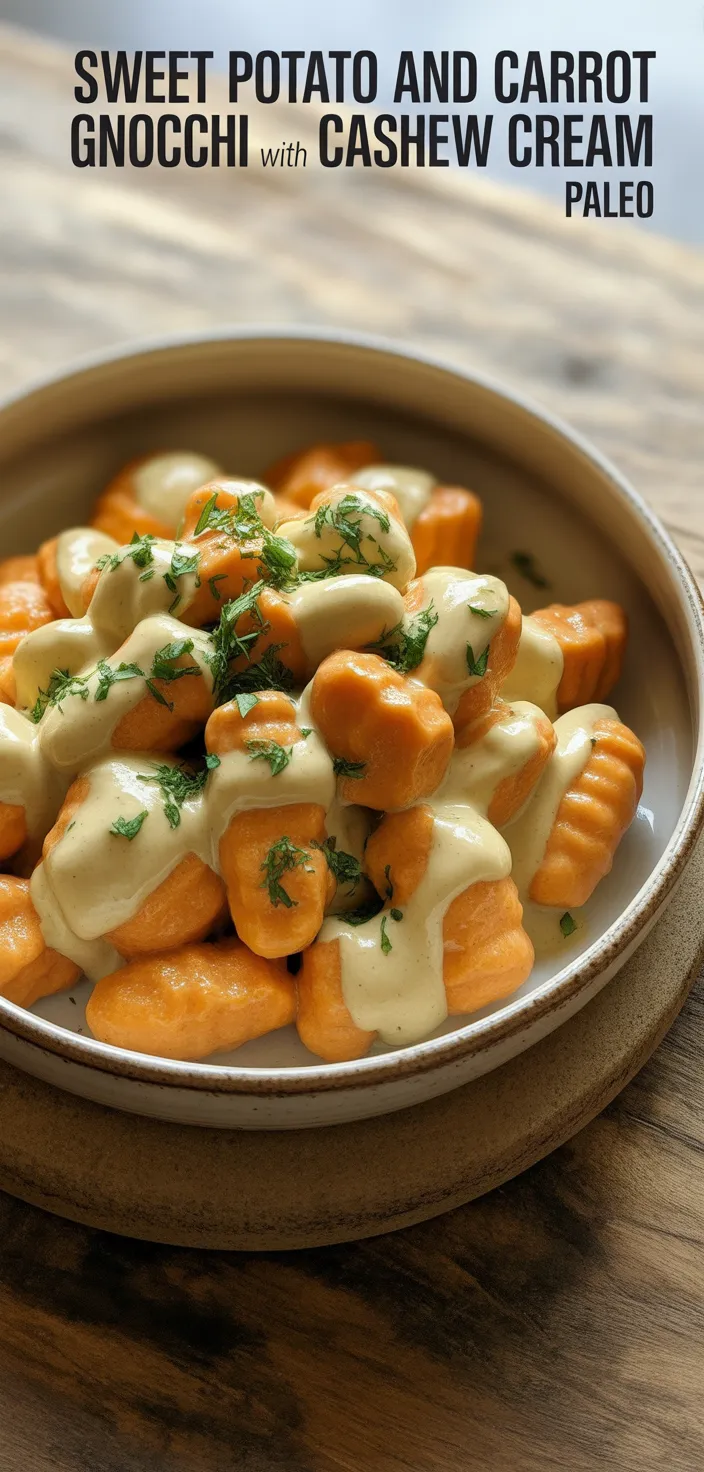 Sweet Potato and Carrot Gnocchi with Cashew Cream