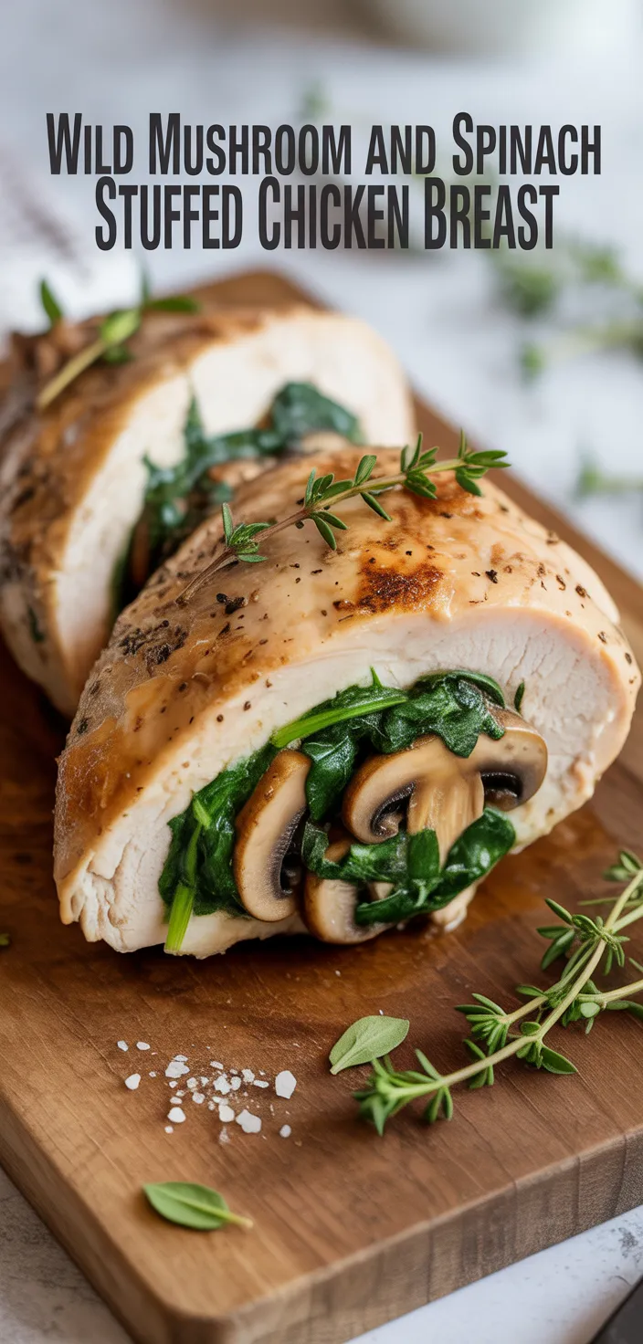 Wild Mushroom and Spinach Stuffed Chicken Breast
