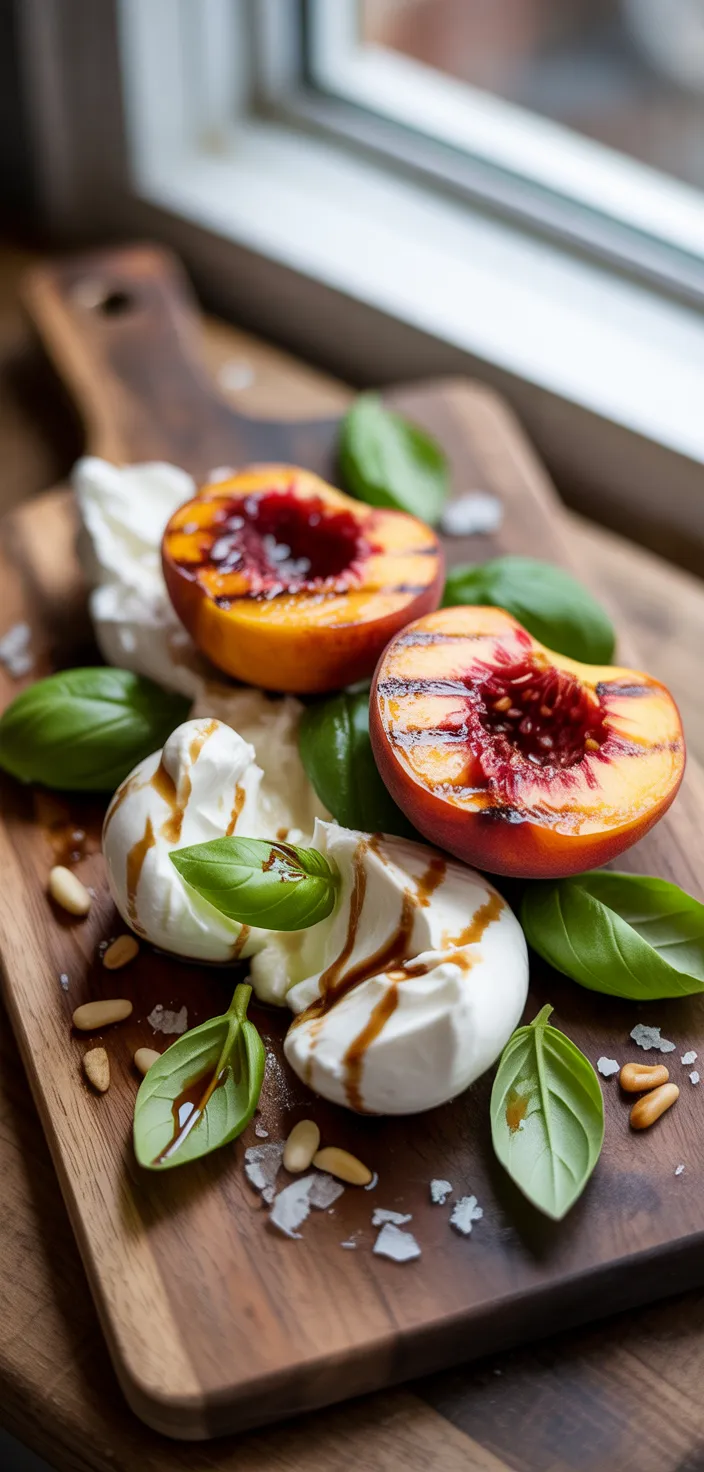 1. Grilled Peach and Burrata Salad