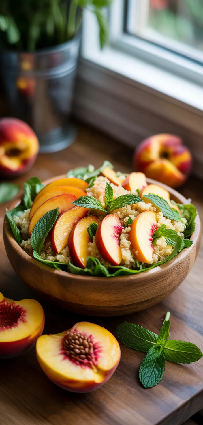 10. Peach and Mint Quinoa Salad