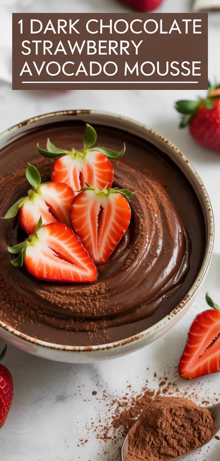 12. Dark Chocolate Strawberry Avocado Mousse