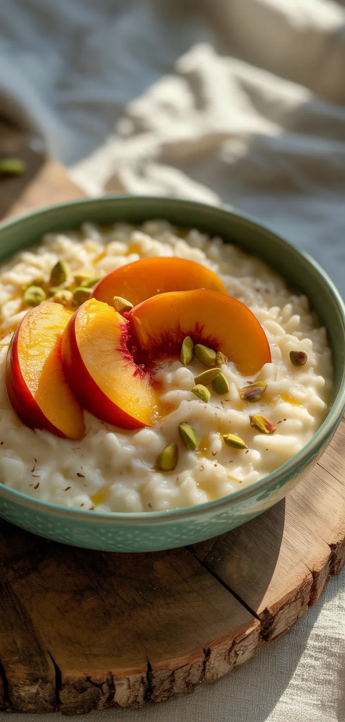 12. Peach and Cardamom Rice Pudding