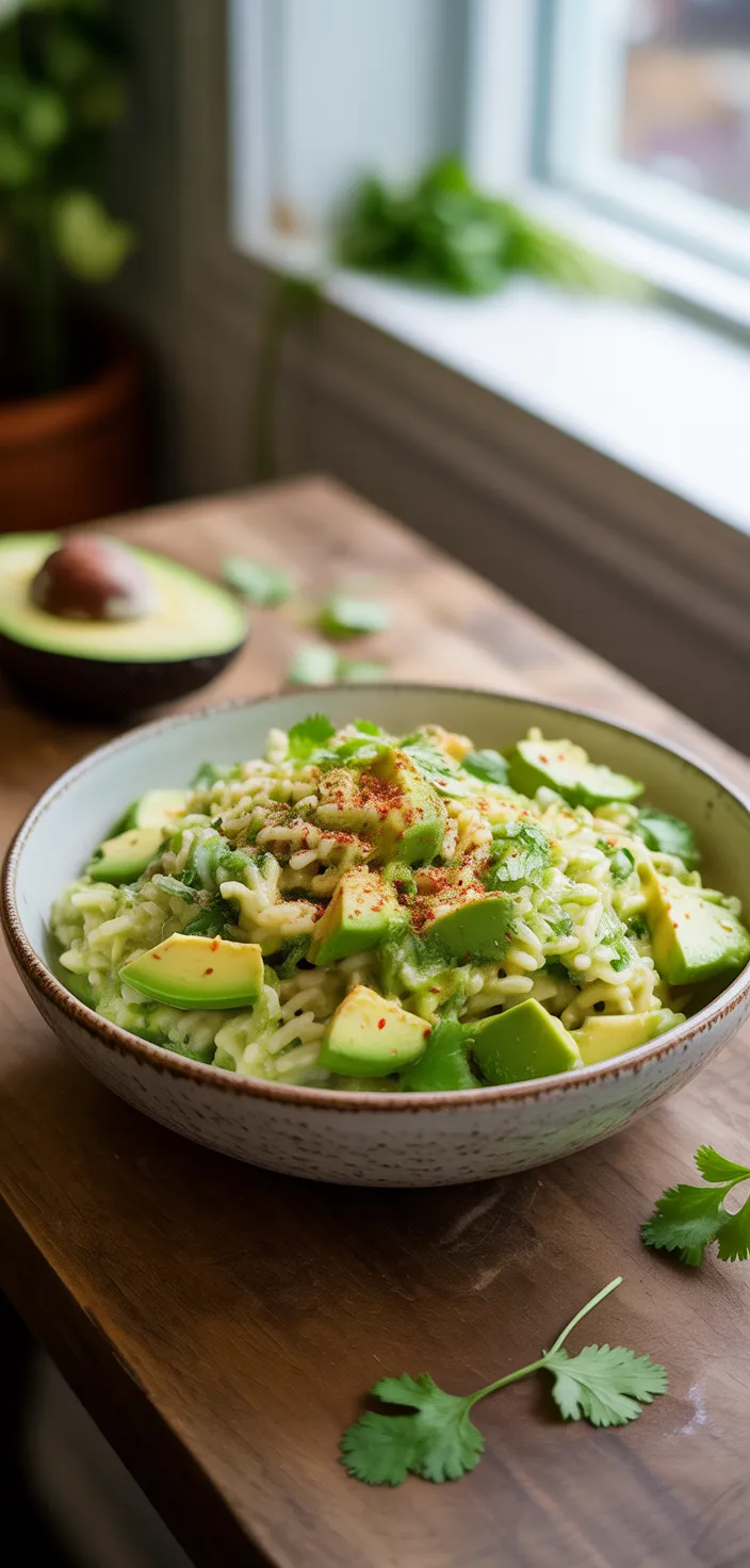 15. Avocado Cilantro Rice Pasta