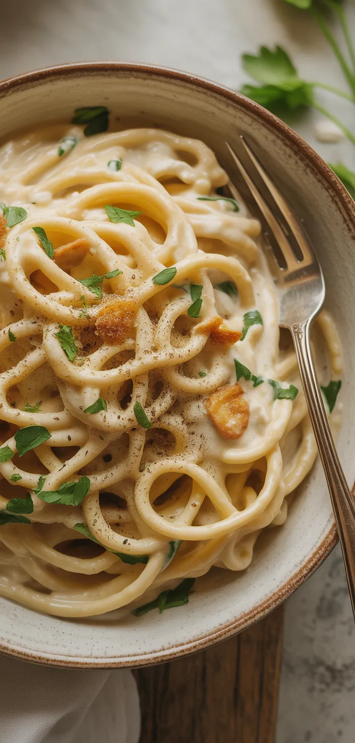 2. Garlic Creamy Pasta Delight