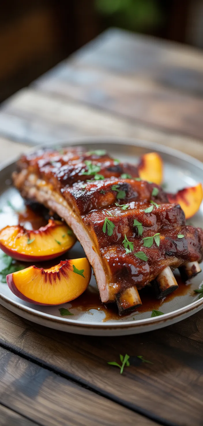 2. Smoked Peach BBQ Ribs