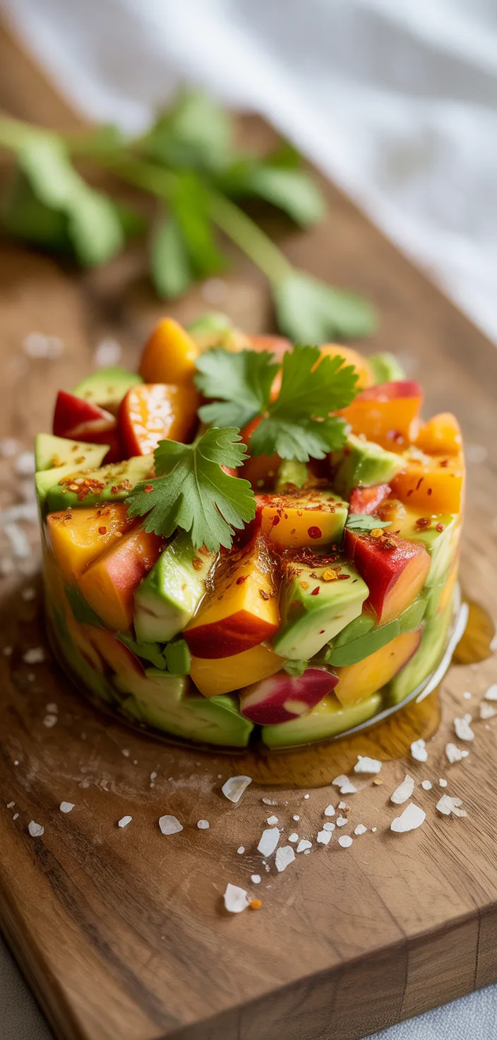 4. Spicy Peach and Avocado Tartare