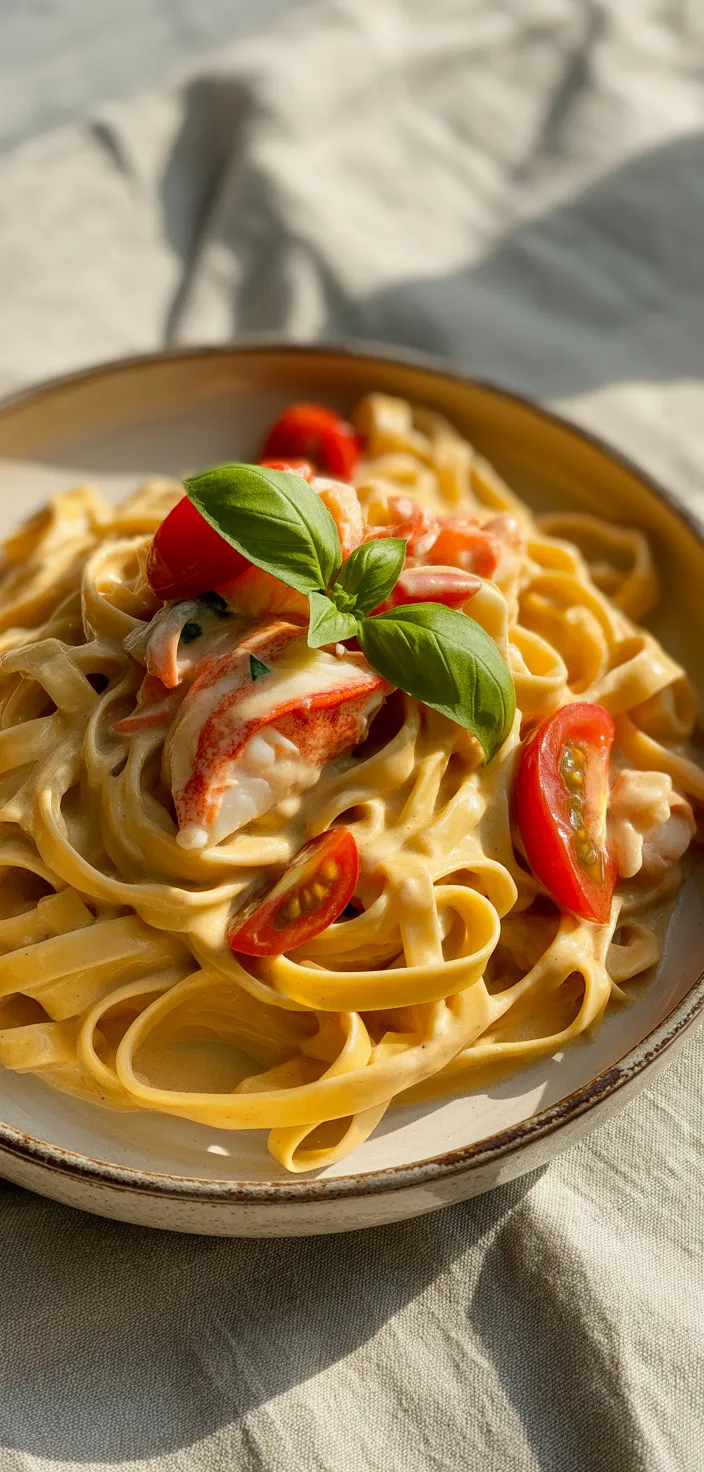 6. Lobster Creamy Pasta Extravaganza