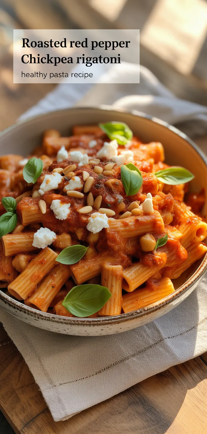 8. Roasted Red Pepper Chickpea Rigatoni