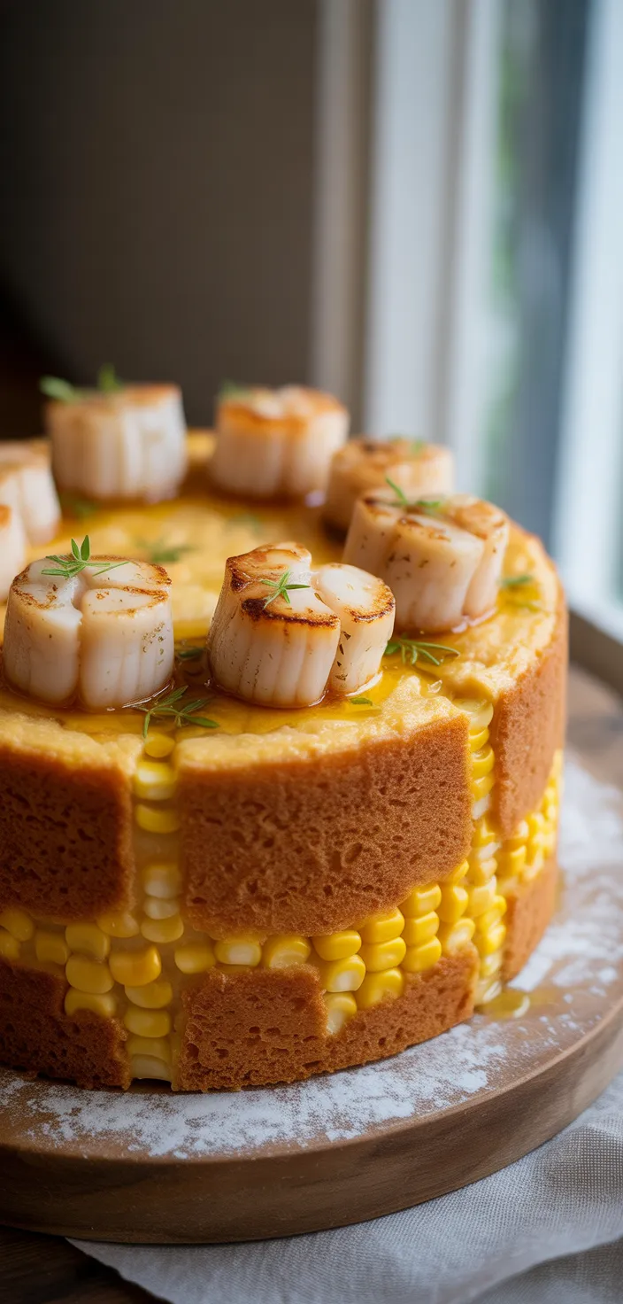 Savory Scallop and Corn Chiffon Cake