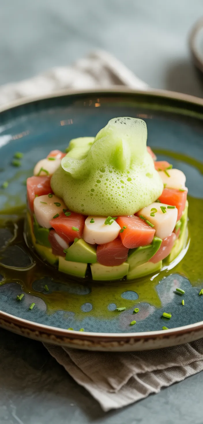 Scallop and Avocado Tartare with Wasabi Foam