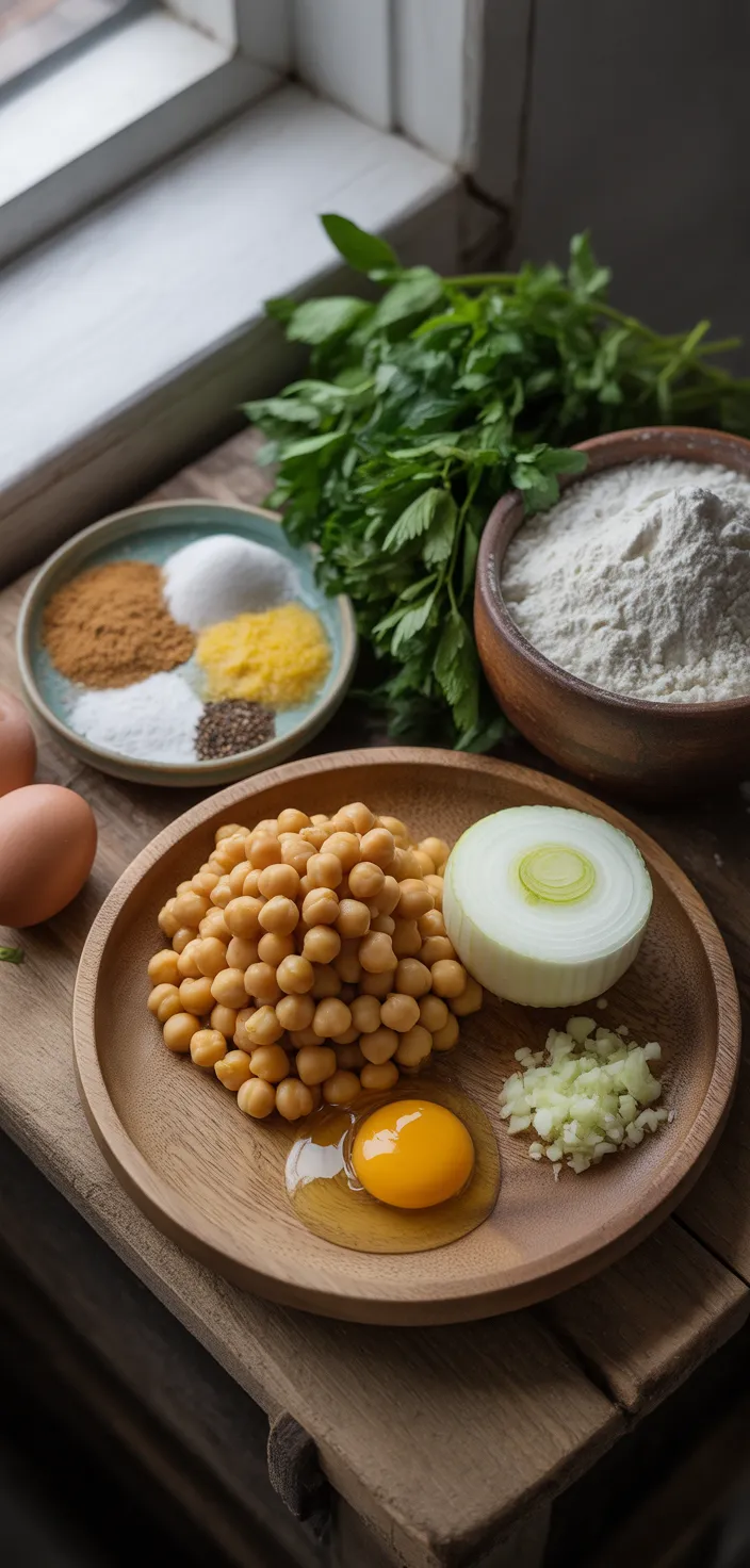 Ingredients photo for Chickpea Fritters Recipe
