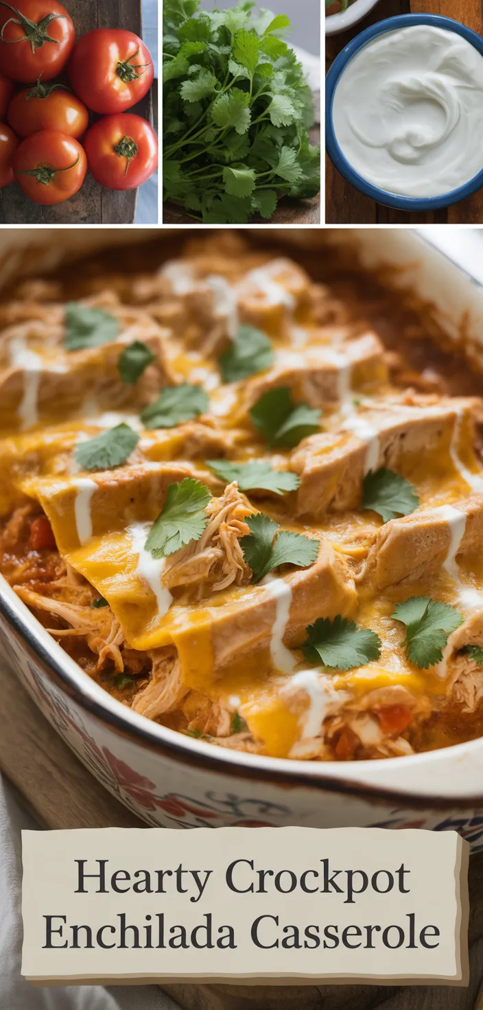 Hearty Crockpot Chicken Enchilada Casserole Recipe