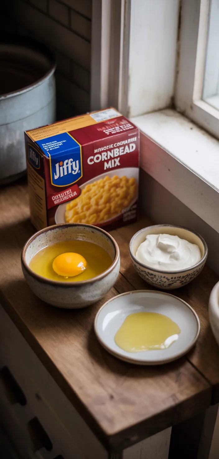 Ingredients photo for How To Make Jiffy Cornbread More Moist Recipe