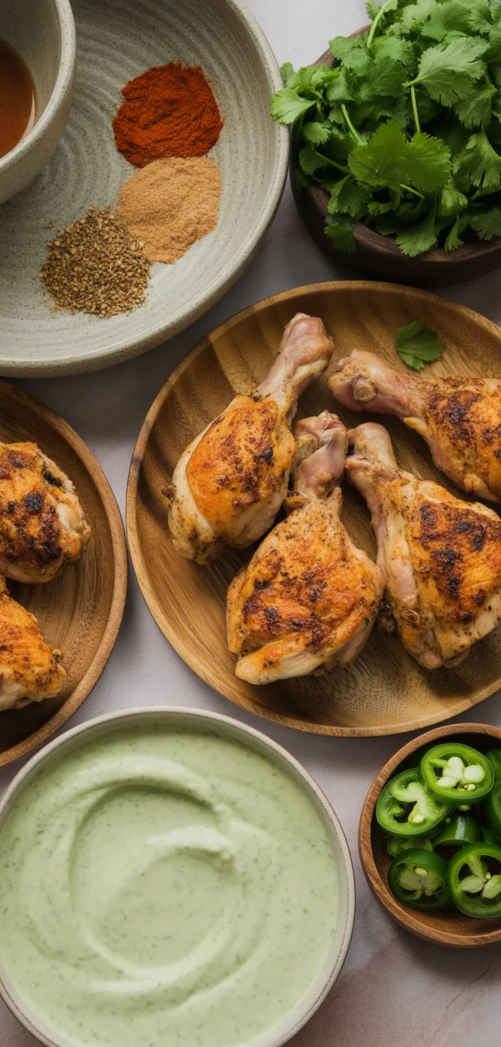 Ingredients photo for Peruvian Grilled Chicken With Creamy Green Sauce Recipe