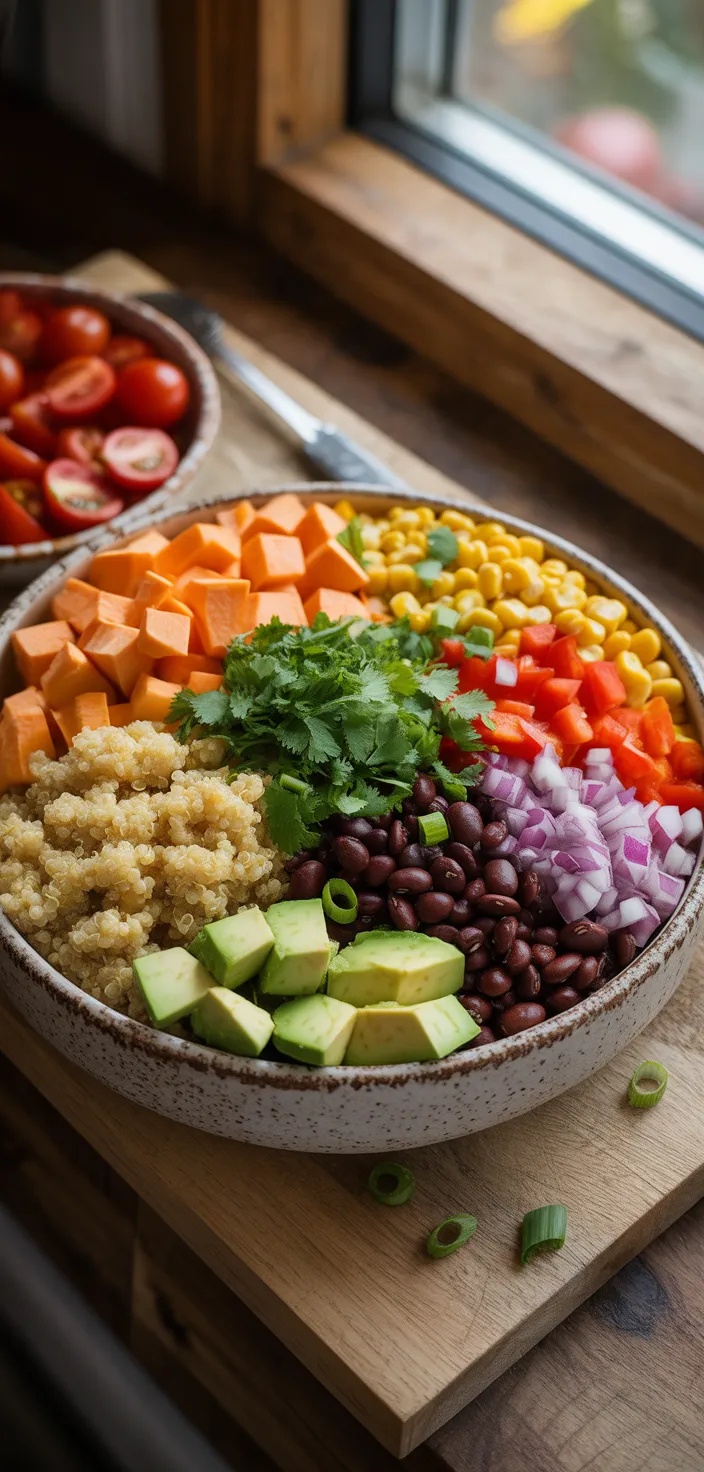 Ingredients photo for Roasted Sweet Potato Black Bean Quinoa Salad Recipe