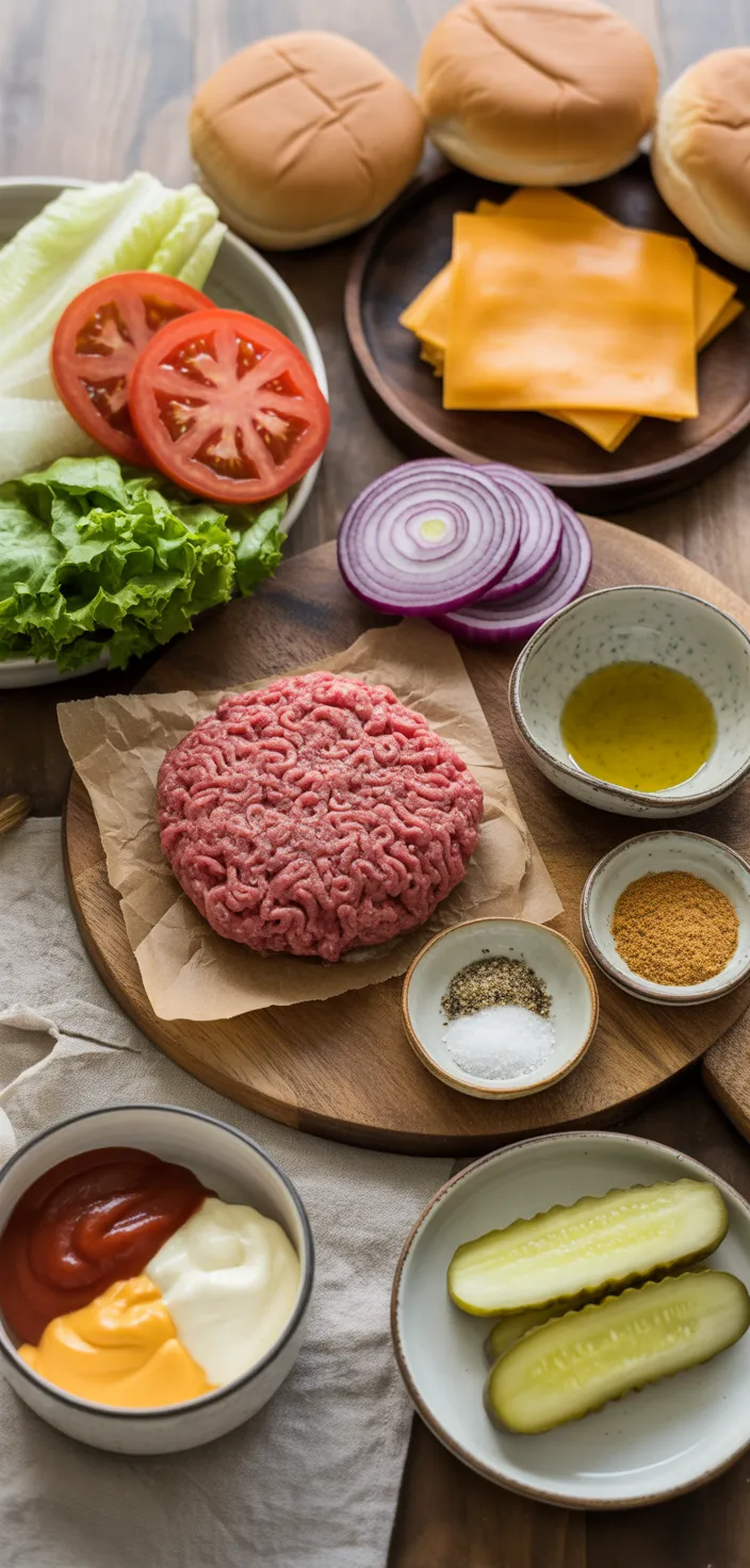 Ingredients photo for Air Fryer Cheeseburgers Recipe