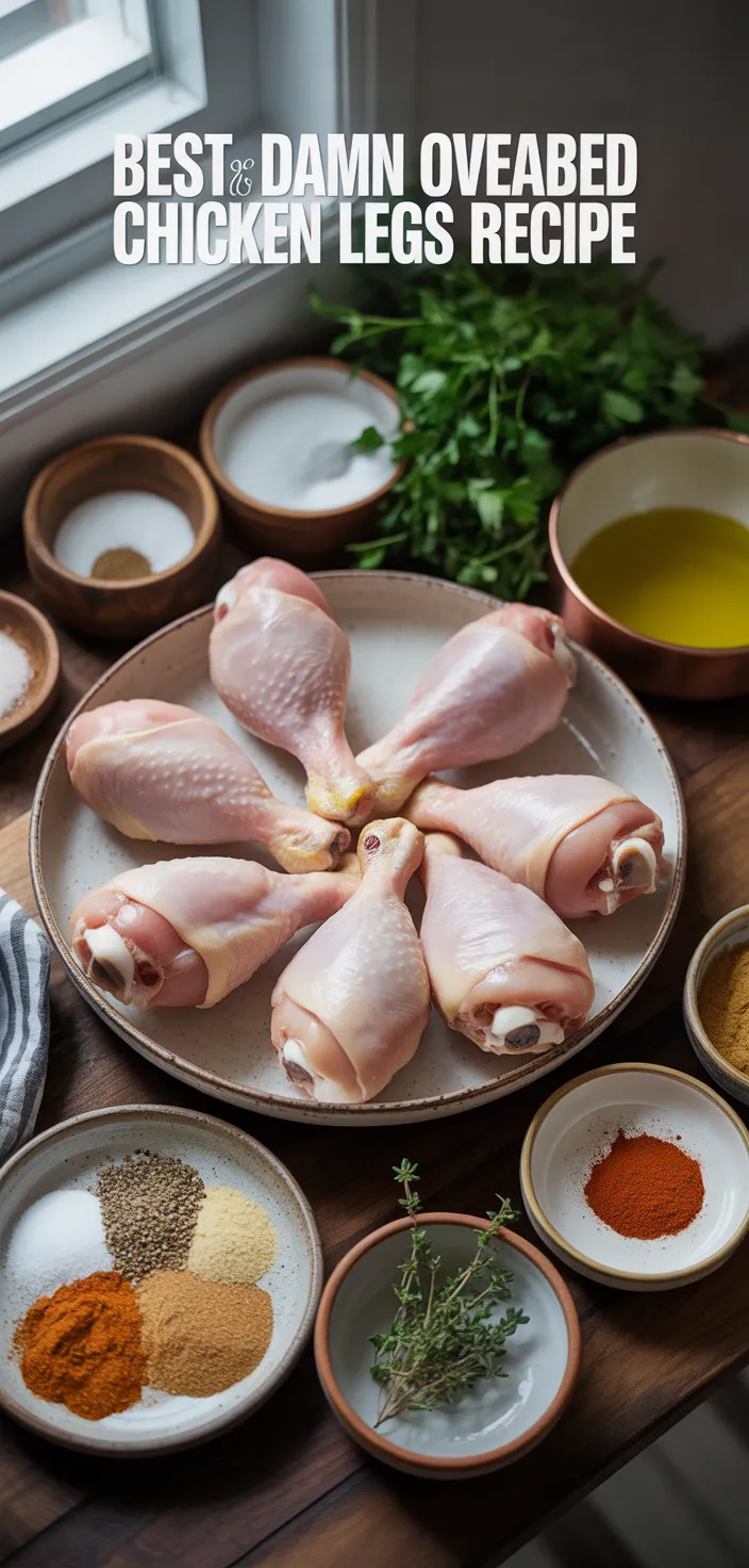 Ingredients photo for Best Damn Oven Baked Chicken Legs Recipe