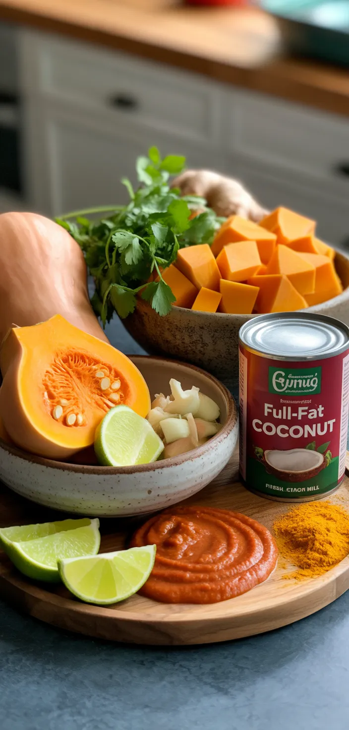 Ingredients photo for Butternut Squash Coconut Curry Recipe