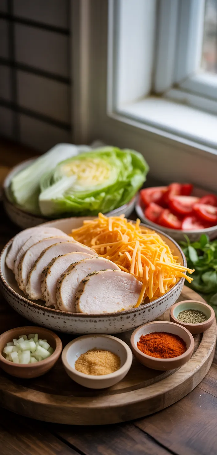 Ingredients photo for Cheesy Garlic Chicken Wraps Recipe