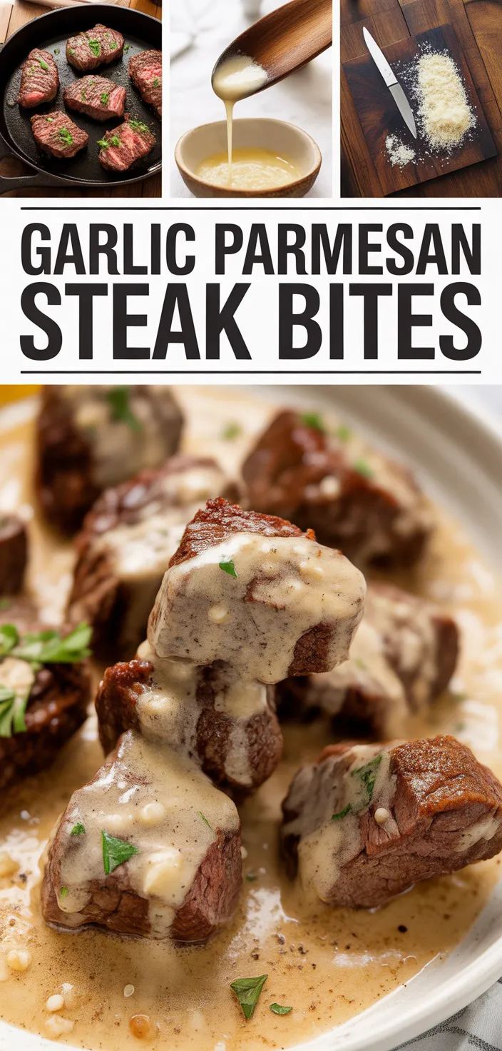 Tender Steak Bites In Garlic Butter With Creamy Parmesan Sauce Recipe
