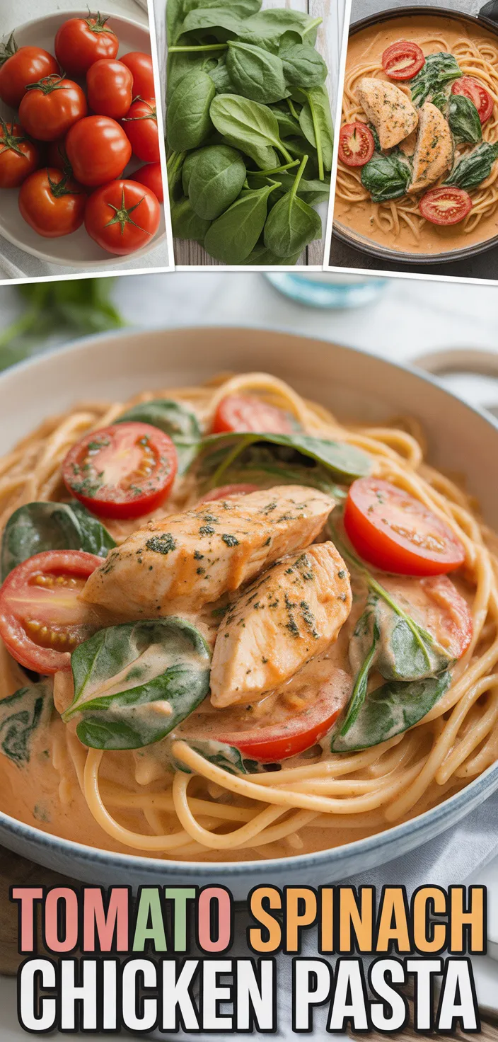 Tomato Spinach Chicken Pasta Recipe