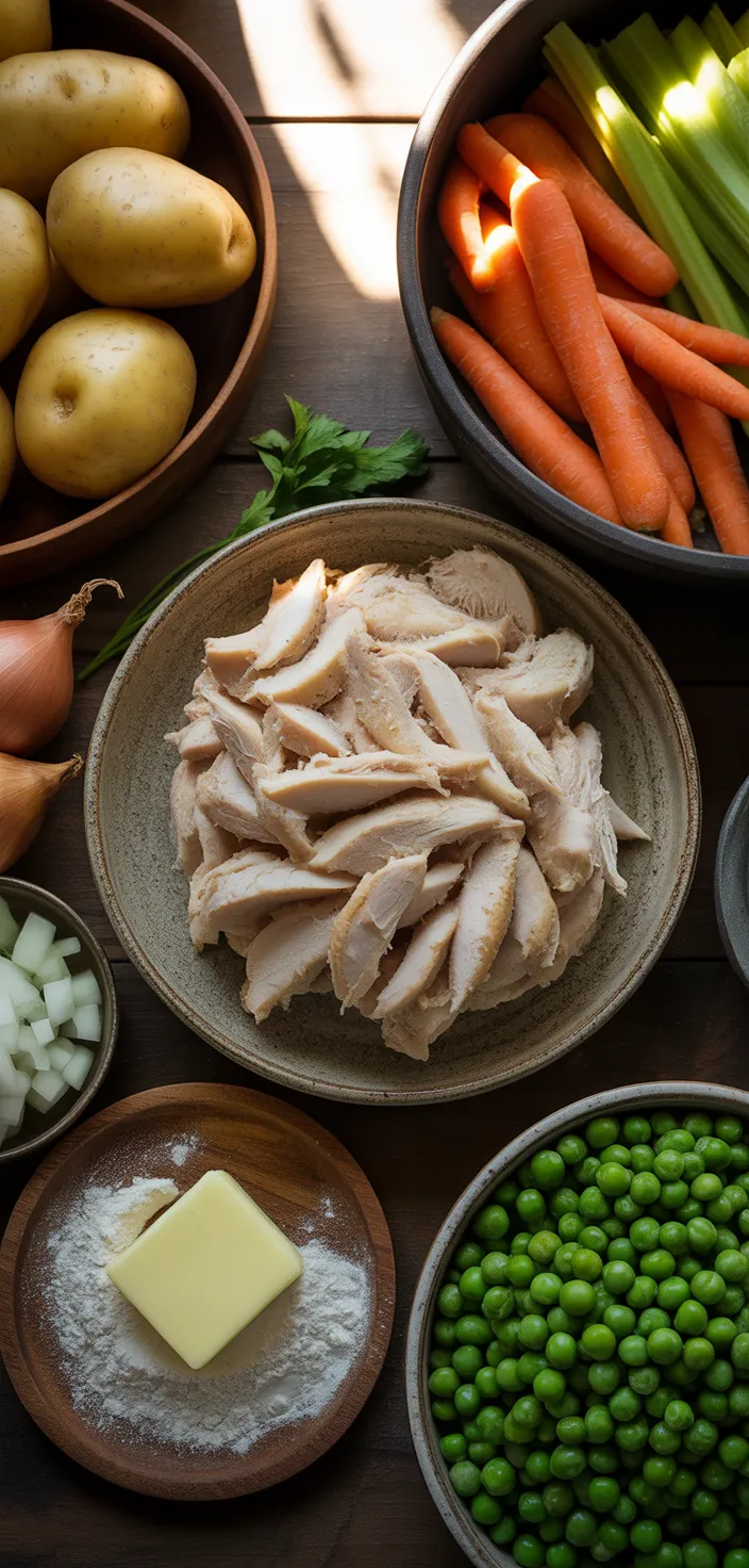 Ingredients photo for Double Crust Chicken Pot Pie Recipe
