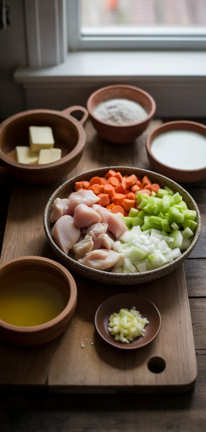 Ingredients photo for Easy Chicken Pot Pie With Biscuits Recipe