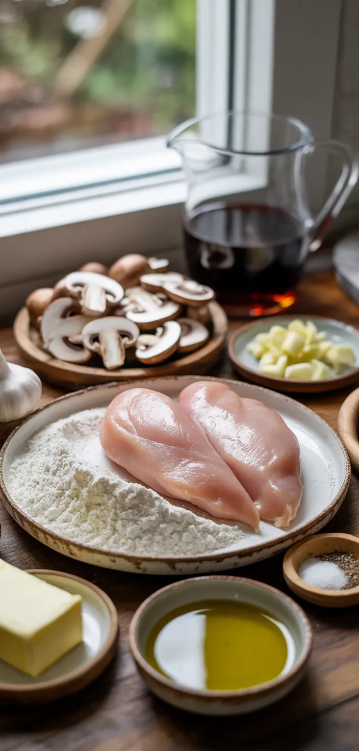Ingredients photo for Homemade Chicken Marsala Recipe