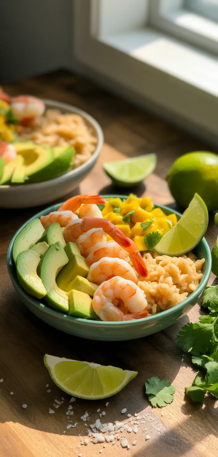 Ingredients photo for Shrimp And Avocado Bowls With Mango Salsa & Lime Recipe