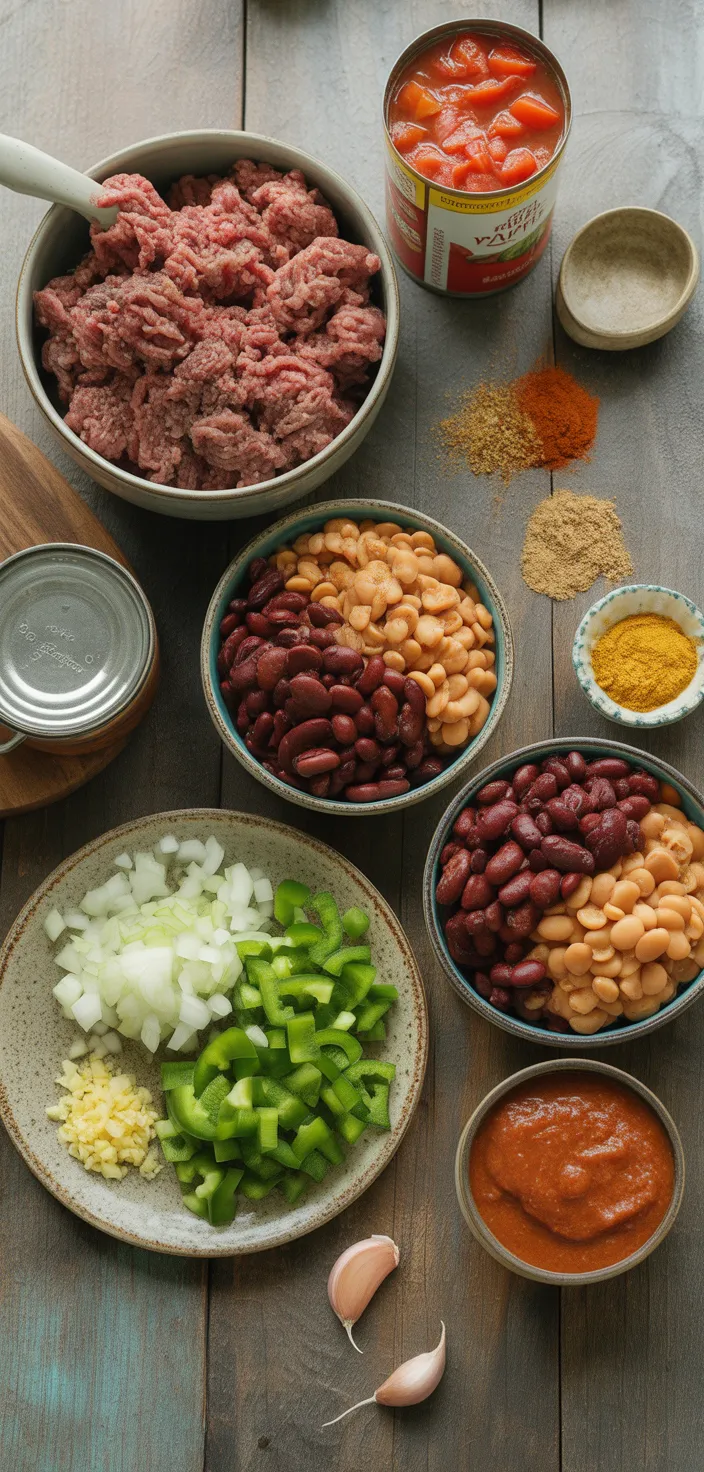 Ingredients photo for Slow Cooker Beef Chili Recipe