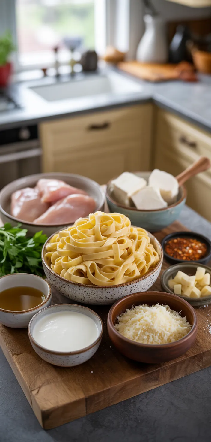 Ingredients photo for Slow Cooker Chicken Alfredo Recipe