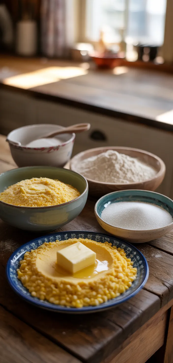 Ingredients photo for Sweet And Moist Honey Cornbread From The Food Charlatan Recipe