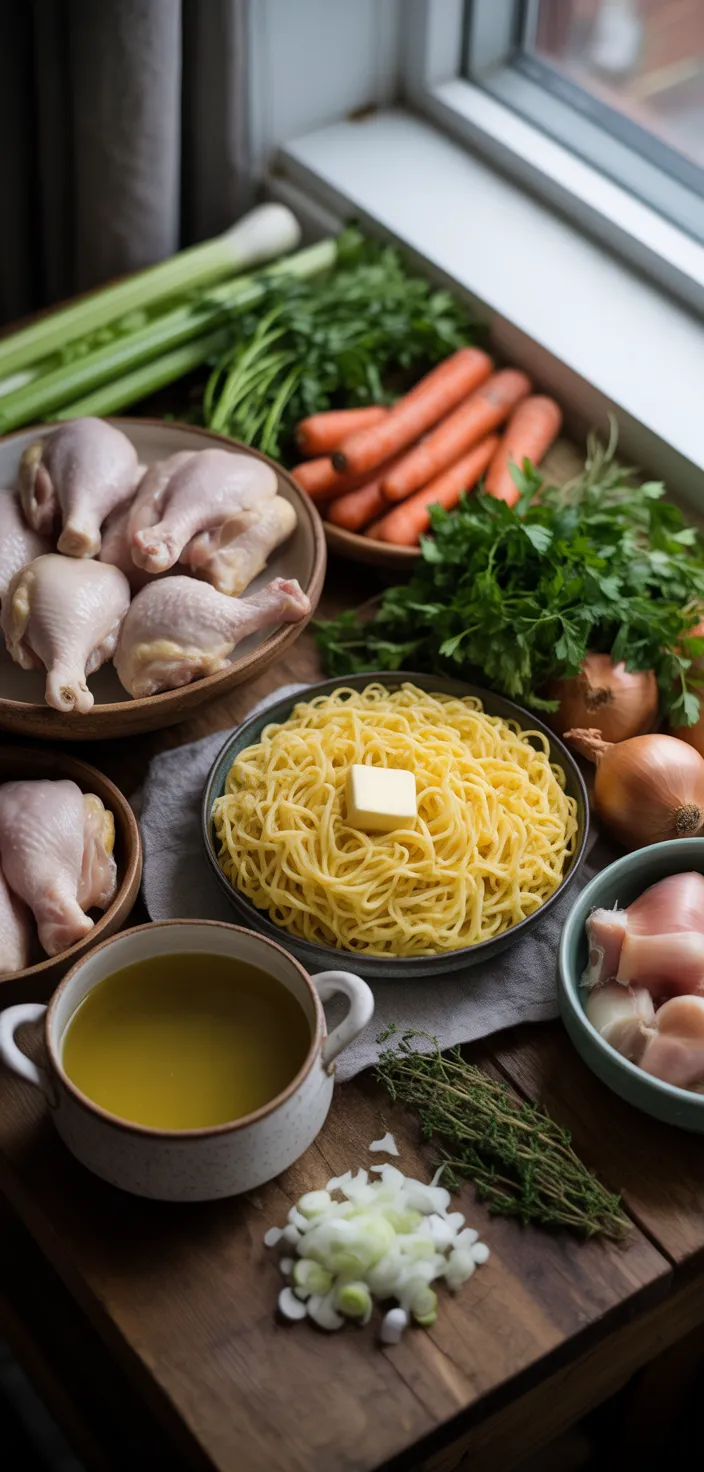 Ingredients photo for The Coziest Chicken Noodle Soup Recipe For Winter