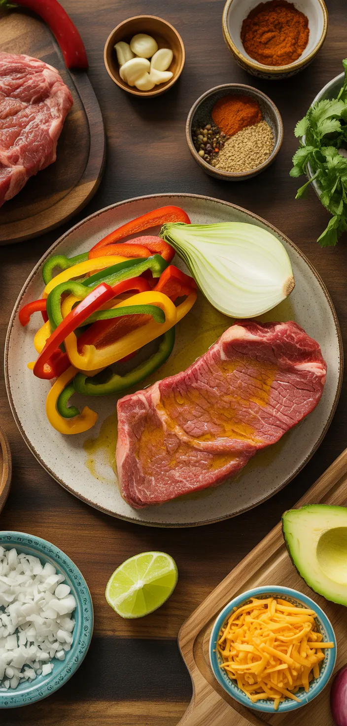 Ingredients photo for Blackstone Steak Fajitas Recipe