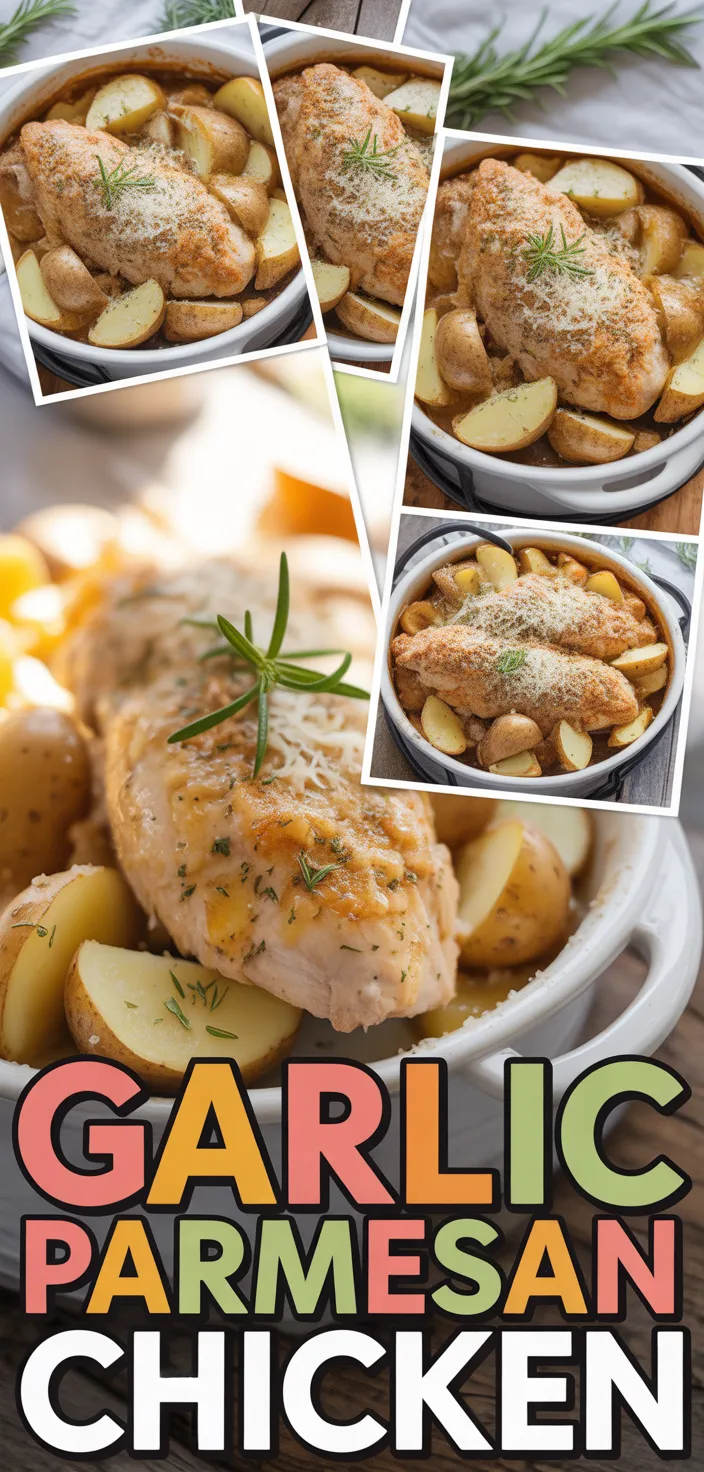 A photo of Crockpot Garlic Parmesan Chicken And Potatoes For Busy Weeknights Recipe