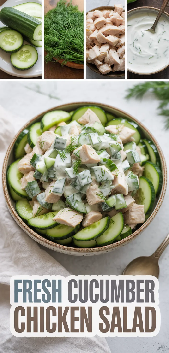 A photo of Fresh Cucumber Chicken Salad - Simple, Crunchy, And Ready In Minutes Recipe