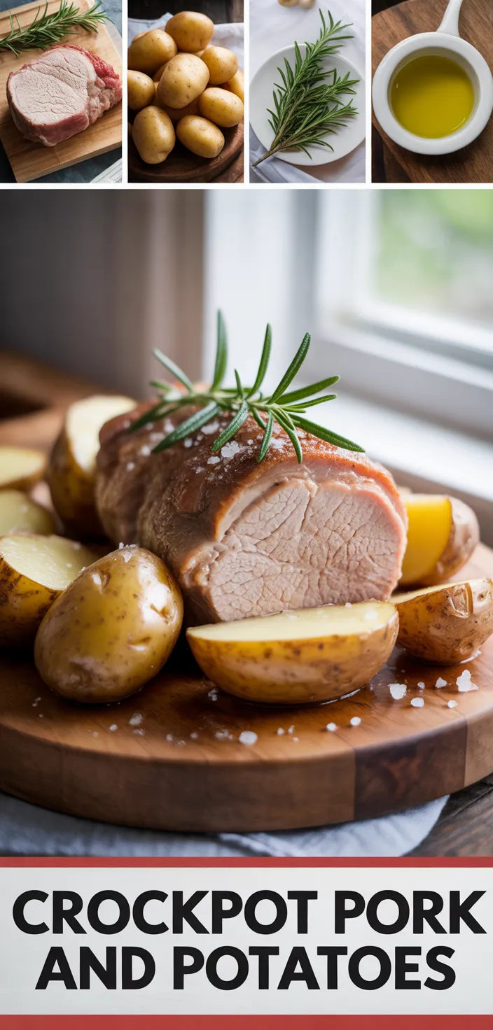 A photo of The BEST Slow Cooker Pork Tenderloin And Potatoes Recipe