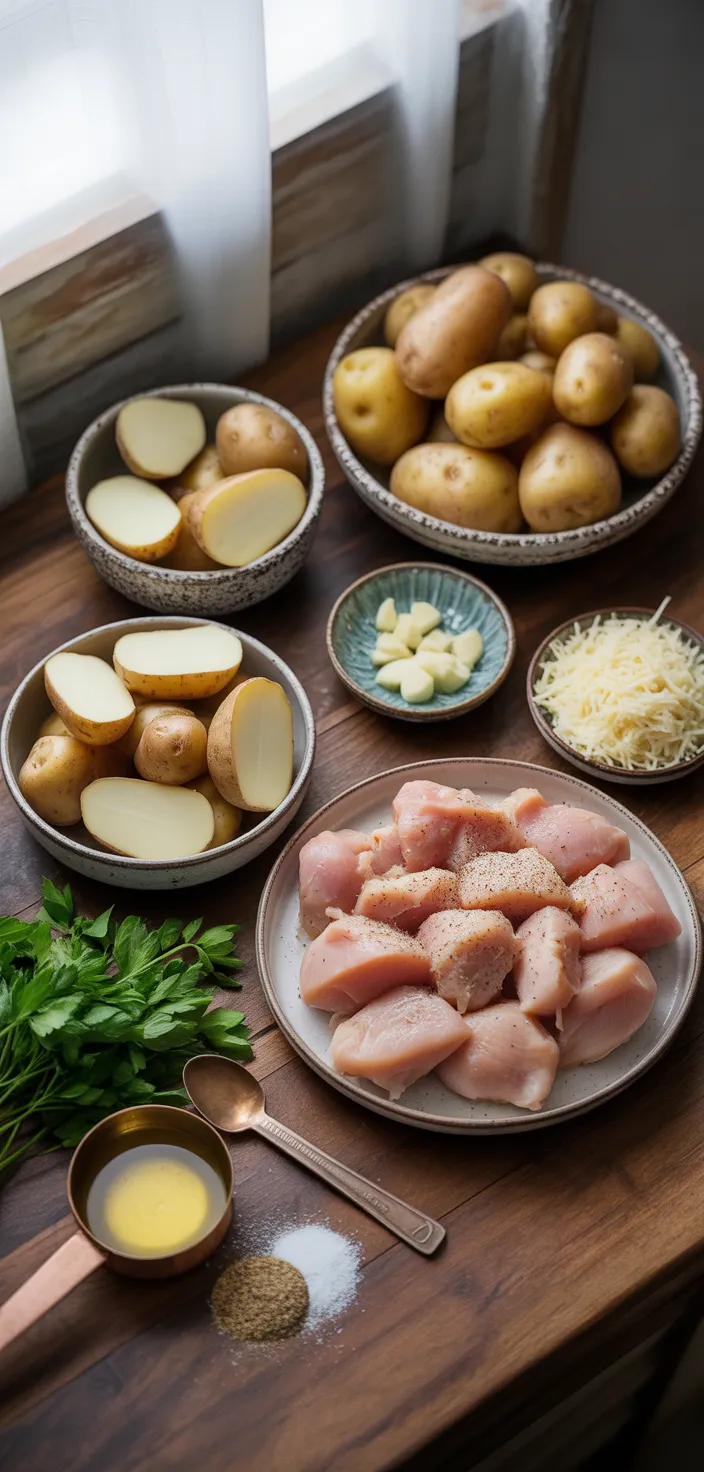 Ingredients photo for Crockpot Garlic Parmesan Chicken And Potatoes For Busy Weeknights Recipe