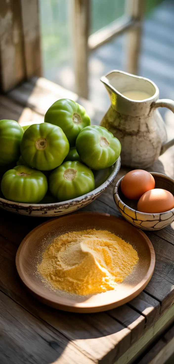 Ingredients photo for Fried Green Tomatoes Recipe