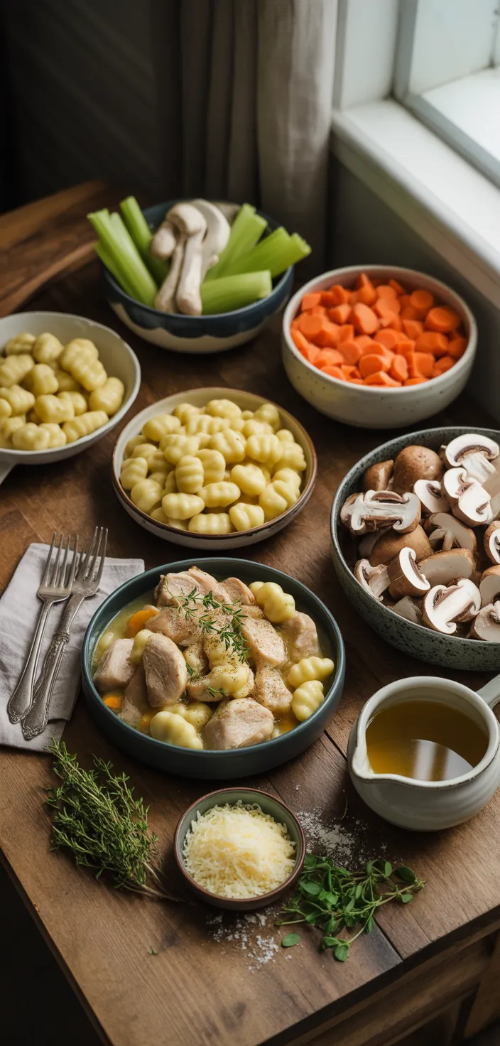 Ingredients photo for One Pot Gnocchi Chicken Pot Pie Recipe