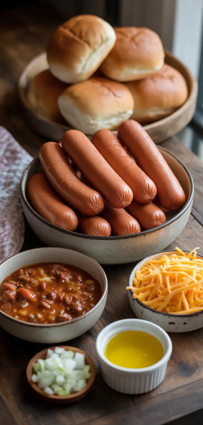 Ingredients photo for Oven Baked Hot Dogs Recipe