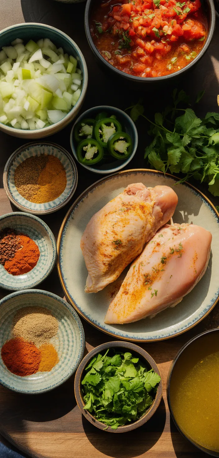 Ingredients photo for Slow Cooker Mexican Shredded Chicken Recipe