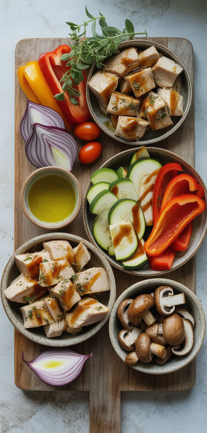 Ingredients photo for The Best Ever Balsamic Grilled Chicken Kabobs Recipe