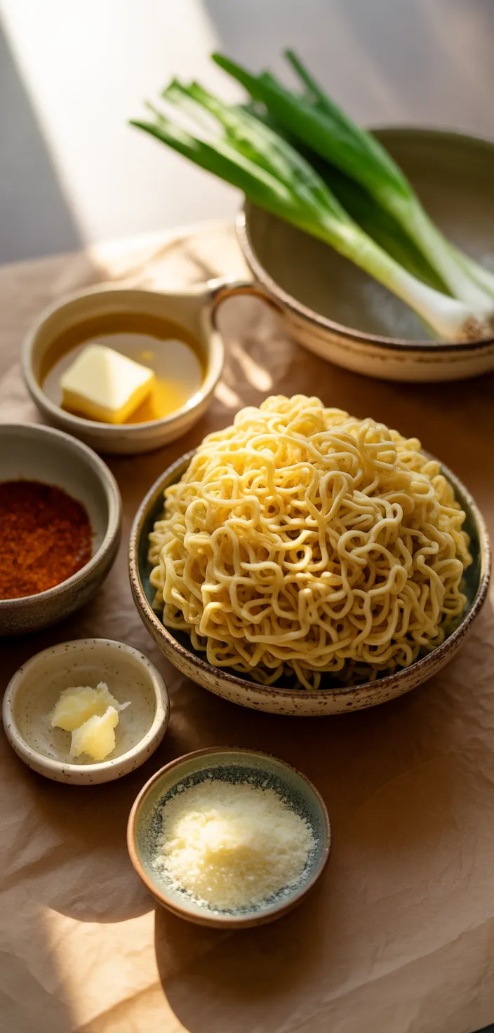 Ingredients photo for The Best Noodles With Butter And Garlic Recipe