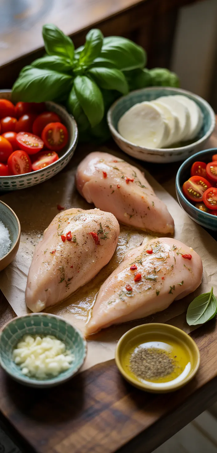 Ingredients photo for Baked Caprese Chicken Recipe