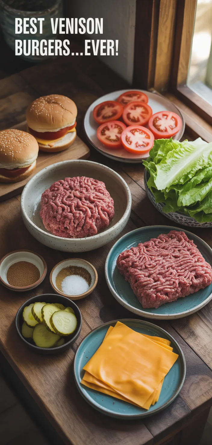 Ingredients photo for Best Venison Burgers...Ever! Recipe