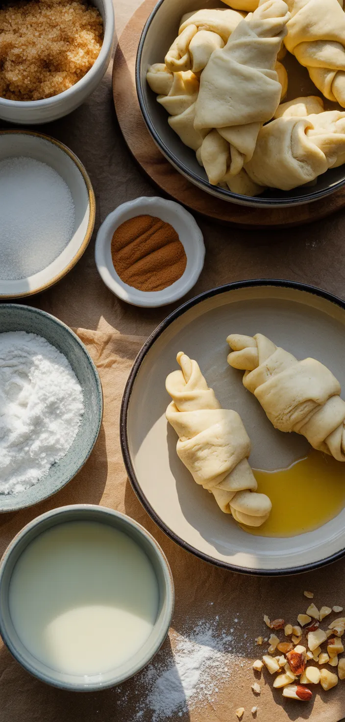 Ingredients photo for Warm Cinnamon Crescent Twists Recipe