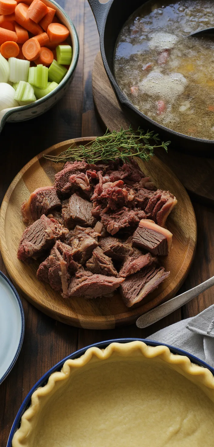 Ingredients photo for Brisket Pot Pie With Cheddar And Monterey Jack Recipe